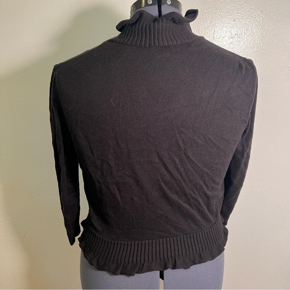 Worthington Open Front Bolero Cardigan Black Ruffle XL - Picture 6 of 9